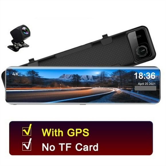 Car DVR Rear View Mirror Recorder 4K Video 12 Inch Dash Cam GPS Track 415 Ultra HD 3840*2160P Camera ,Clear Images