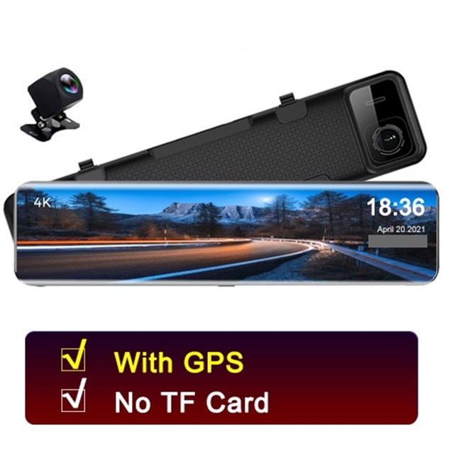 Car DVR Rear View Mirror Recorder 4K Video 12 Inch Dash Cam GPS Track 415 Ultra HD 3840*2160P Camera ,Clear Images