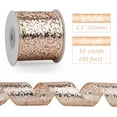 thumbnail image 2 of Joqmia Rose Gold Wired Ribbon 2.5 Inch Rose Gold Valentine's Day Tree Ribbon Glitter Sequin Metallic Mesh Wired wedding Ribbon for Wreaths Topper Bows Crafts Gift Wrap Holiday Decor- 10 Yards (30Ft), 2 of 6
