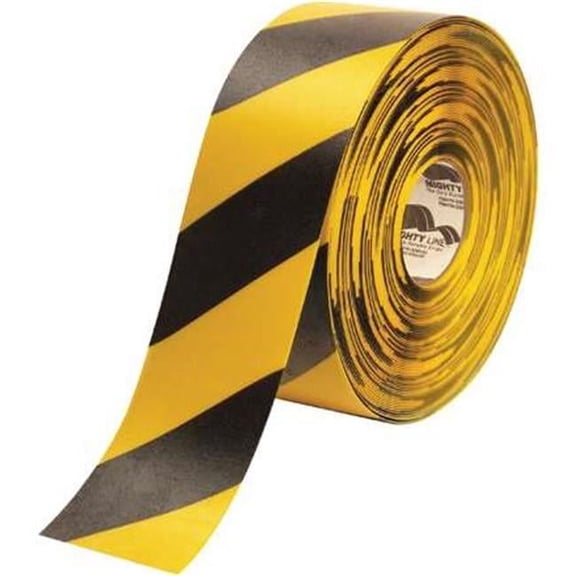Mighty Line Deluxe Safety Tape 60 Mil PVC 4" x 100' Yellow/Black 1/Case T94100BY