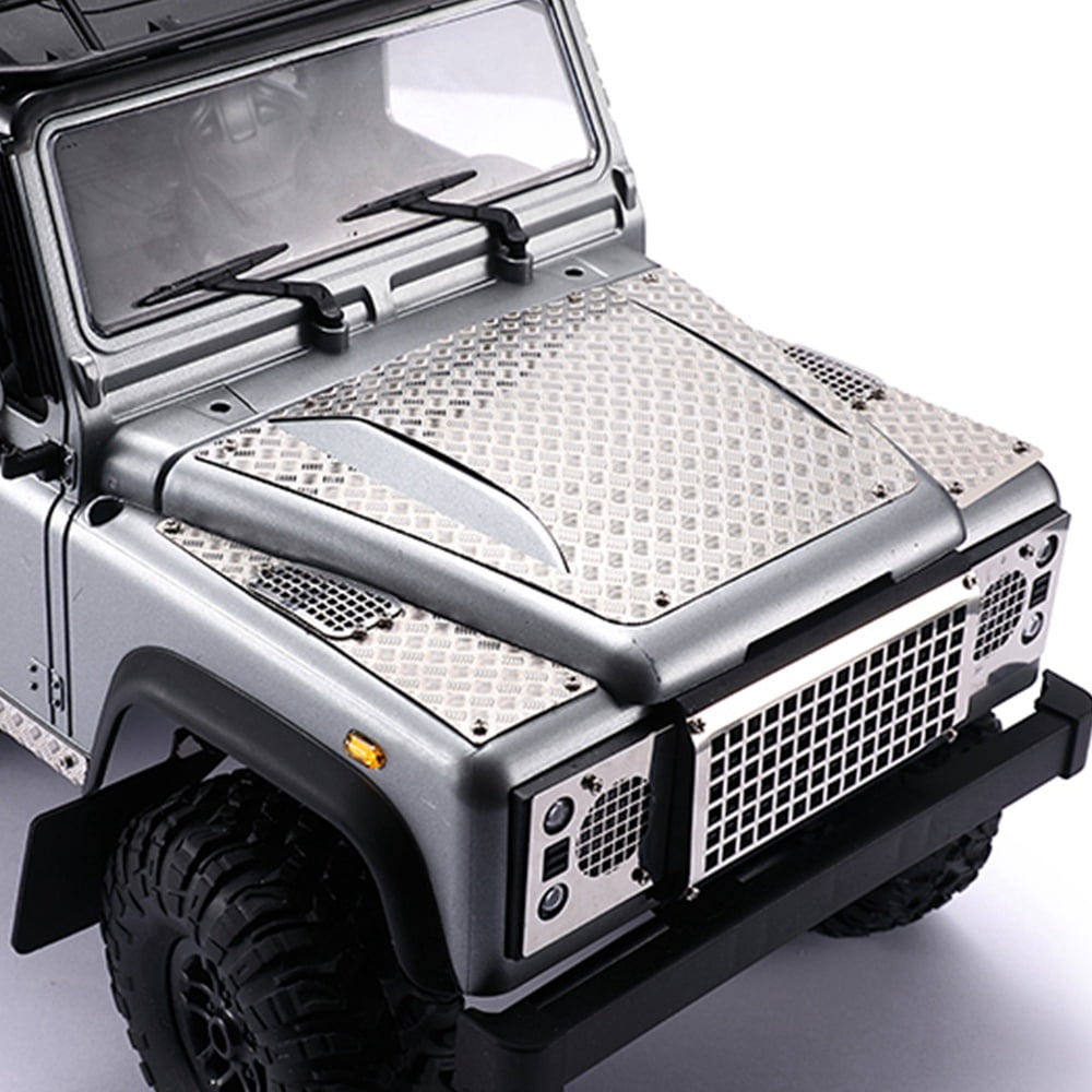 Color : Silver LSB-SHOWER for MN D90 D99S MN99S 1/12 RC Car Upgrade Parts Accessories AccessoriesMetal Engine Cover Decorative Sheet Central Skid Plate of The Hood