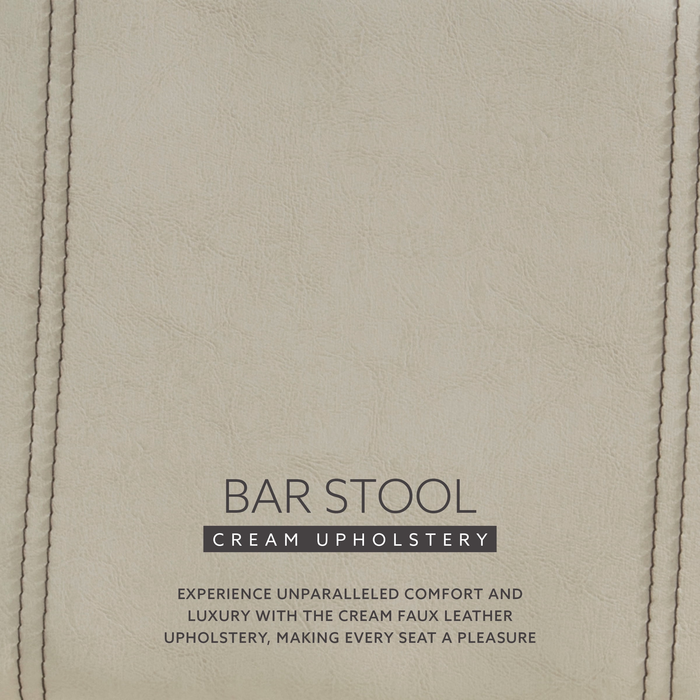 Linon Milano 30" Mid Back Indoor Upholstered Bar Stool, Medium Walnut/Cream Faux Leather