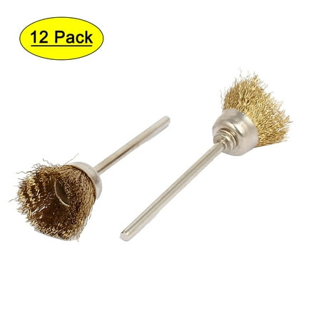 

2.3mm Shank 15mmx10mm Cup Bowl-Shaped Crimped Wire Brushes Polishers 12pcs
