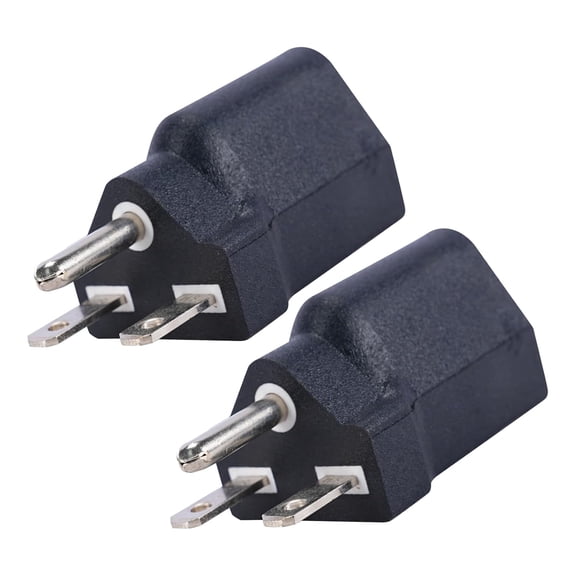 GJX 6-15P to 5-15R Us Plug Adapter,Electrical Converter,3Prong,110V / 120V to 220V / 240V,15A,Black,2Pk