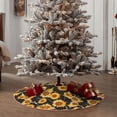 thumbnail image 5 of Daiia Black Marble Pattern Sunflower Drawing Merry Christmas Tree Skirt , Xmas Large Lace-up Tree Skirt, Santa Snowflakes Rustic Home Decorations New Year Party Farmhouse Decor-48", 5 of 7
