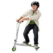 Razor PowerWing DLX Caster Scooter - Silver/Green, 3-Wheeled Drifting Ride-on for Child 6+