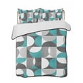 thumbnail image 2 of Quilts Twin Size, Abstract Aqua, Soft Comforter Bedding Set for Bed, Modern Grey White Geometric Lightweight Quilted Bedspread with Pillow Cover(2 Pieces) for All Season, 68x86 Inch, 2 of 6