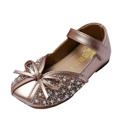 

AnuirheiH Toddler Kids Baby Girls Pearl Crystal Bling Bowknot Shiny Single Princess Shoes Sandals 4$ off 2nd item