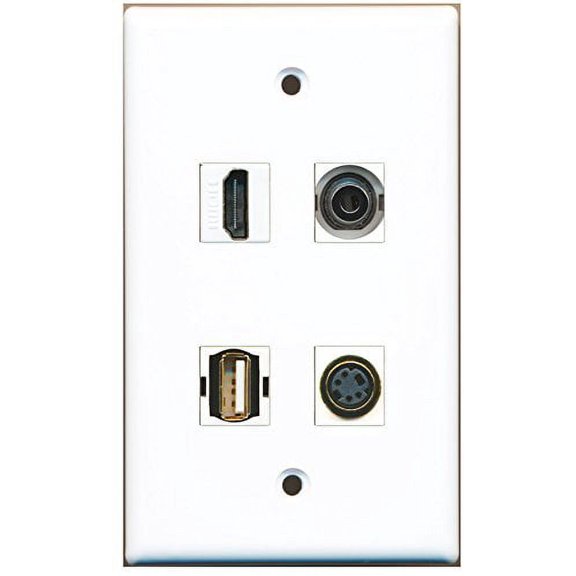 RiteAV - 1 Port HDMI 1 Port USB A-A 1 Port S-Video 1 Port 3.5mm Wall Plate