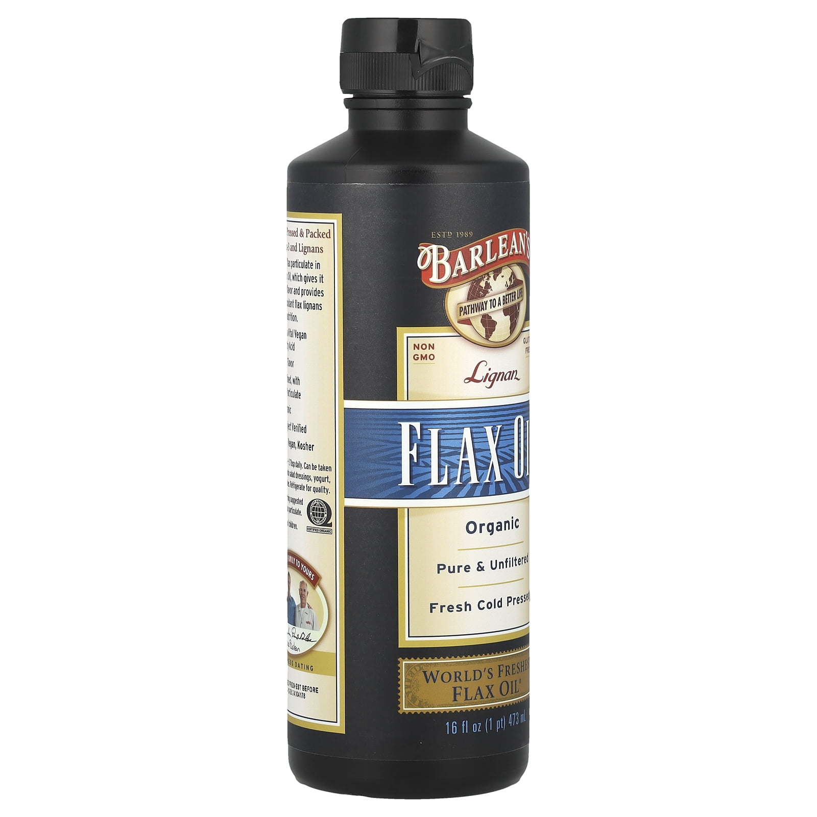 Barlean's Organic Lignan Flax Oil Supplement, 16 fl oz (473 ml)