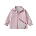 thumbnail image 3 of BrandName Kids Full Zip Stand Collar Jacket Water Repellent Windproof Fleece Lined Casual Outerwear, 3 of 4
