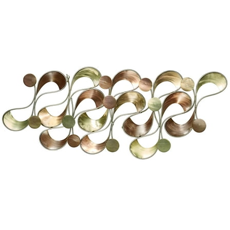 Abstract Deviate Handcrafted Metal Wall Sculpture Metallic Gold