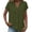 Army Green, variant on Women Blouse Ndbuld Women's Fashionable V-neck Button-down Short-sleeved Shirt Top Black L