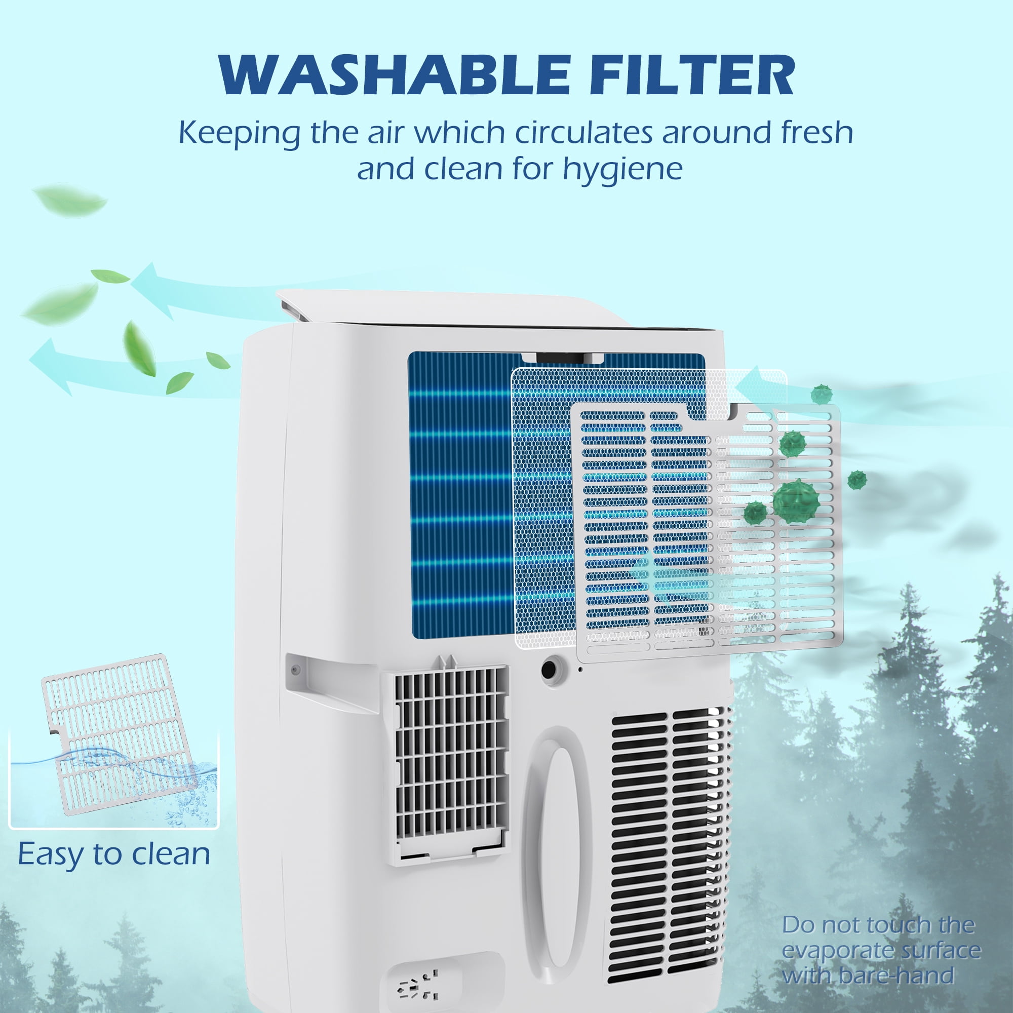 HOMCOM 12,000 BTU Portable Air Conditioner, White