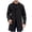 Black, variant on HuaLeiMao Men's Cropped Trench Coat Trendy Solid Color Double Breasted Trench Coats Comfy Breathable Long Sleeve Lapel Outwear