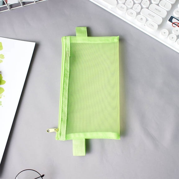 Pencil Pouches Bulk Small Clear Mesh Bags with Zipper Waterproof File Bag Pencil Case for Office Travel Organization