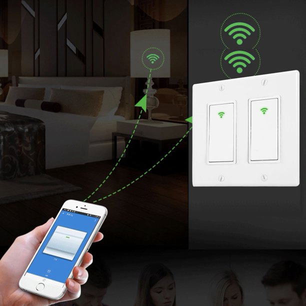 Otviap Wifi Light Timer 1 2 3 Gang Smart Wifi Wall Light Switch Timer For Alexa Google Home Wifi Wall Timer