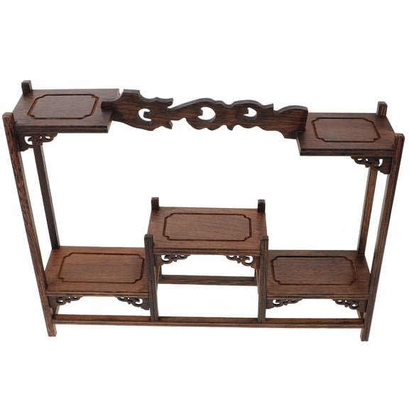 FESTFENDS Display Rack Coffee Wood 1Pack 13.6X10.6X2.8in