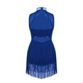 thumbnail image 2 of YiZYiF Kids Girls Sequins Rhinestones Latin Jazz Dance Dress Mesh Tassels Leotard Dancewear, 2 of 5