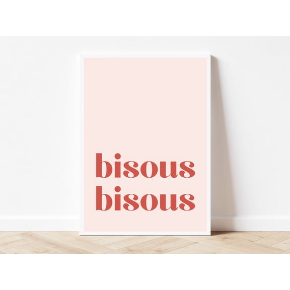 Bisous Bisous Kiss Art Print · Pink Wall Art · Red Wall Art · Pop Art · Above Bed Decor, Bedroom Wall Art, French Poster, Living Room Decor Wall Art, Modern Wall Decor, 8x12 UNFRAMED