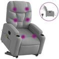 thumbnail image 6 of vidaXL Electric Stand up Massage Recliner Chair Light Gray Fabric, 6 of 9