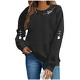 thumbnail image 2 of Dolkfu Black Sweatshirts for Women Valentines Cute Love Heart Shirts Novelty Crewneck Active Women Clothes L, 2 of 6