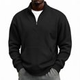 thumbnail image 4 of Mens Quarter Zip Pullover Long Sleeve Fall Sweatshirt with Kangaroo Pocket Sporty Hiking Outdoor Tops, 4 of 9