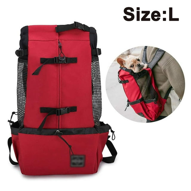 Dog Carrier Backpack for Medium Dogs&Cats, pet Carrier Backpack, Airline/G-Train, Small Cat Backpack LRed