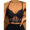 thumbnail image 1 of VISgogo Mujeres Encaje Verano Crop Tops, See Through Sweetheart Neckline Floral Surface Mesh Camisole VISgogo moda, 1 of 7