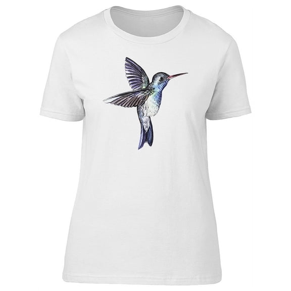 Blue Humming Bird Sketch T-Shirt Women -Image by Shutterstock, Female XX-Large