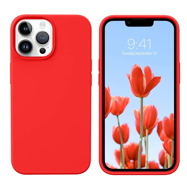 Funda de silicona roja GUAGUA para iPhone 13 Pro Max de 6.7 pulgadas