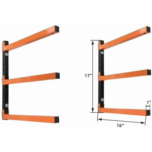 Heavy Duty Garage Shelving Wood Rack - 4 Pack Wall Mount Lumber Storage Organizer for Indoor Outdoor Space Saving