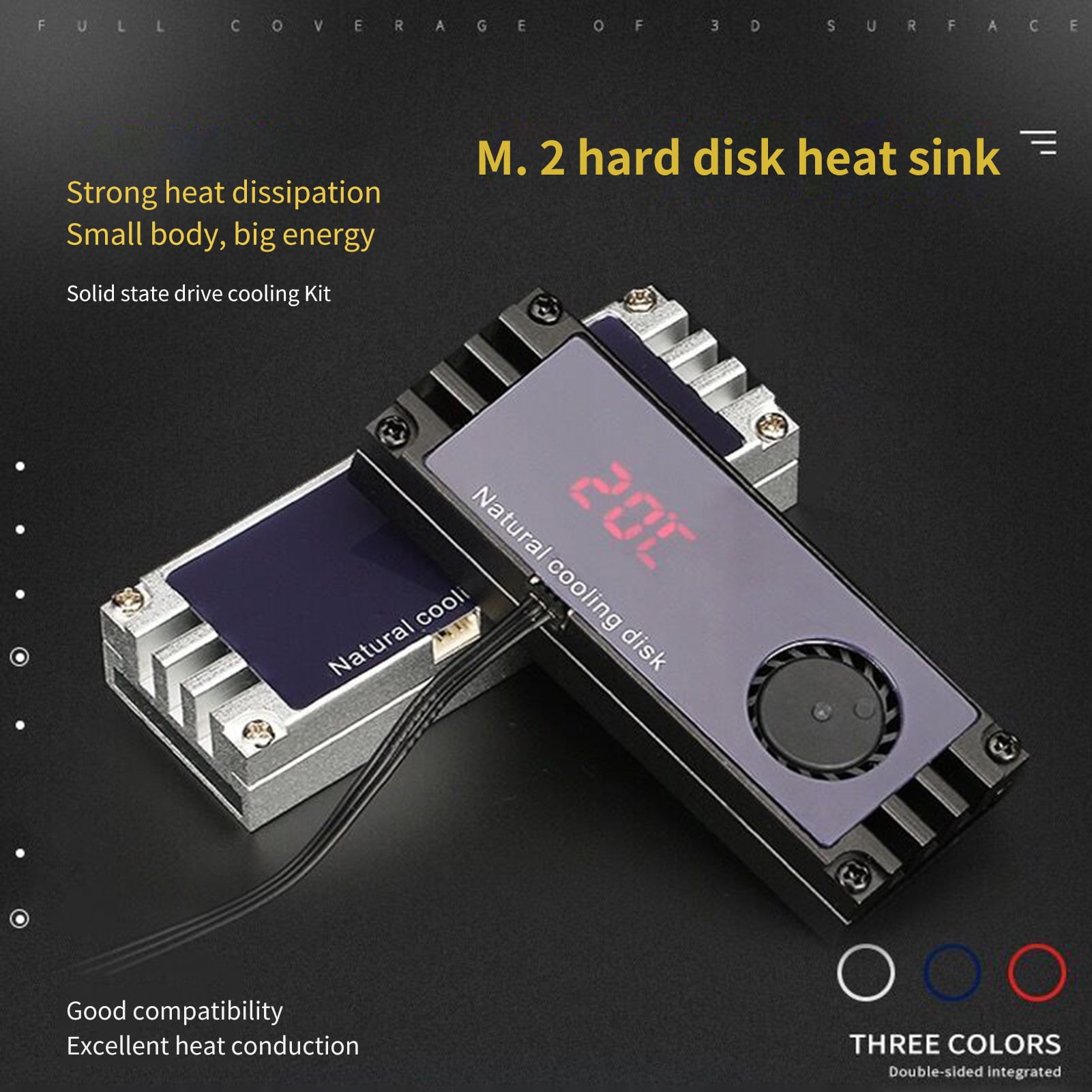 BetterZ SSD Radiator Fast Cooling Low Noise Digital Display M.2 State Hard Disk Pad for Desktop - Walmart.com