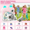 thumbnail image 3 of Rirool Instant Print Camera for Kids, 48MP 1080P HD Digital Camera with Bluetooth, 32GB Card, 5 Thermal Paper Rolls, Creative Accessories, Gift for Boys & Girls Ages 3–12 (Pink), 3 of 8
