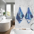 thumbnail image 5 of Coolnut Blue Teal Jellyfish Patterned Hand Towels 2 PCS, Cotton Bath Towel for Drying Face Hands Body Decorative Water Absorbent Lightweight Towels for Bathroom Ktichen Travel Gym, 16"x28", 5 of 6