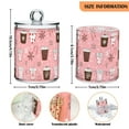 thumbnail image 5 of Yayeee 4 Pack Qtip Holder Bathroom Cotton Swab Canister with Lid Clear Dispenser Set, Brown Hand Drawn Cups, 5 of 6