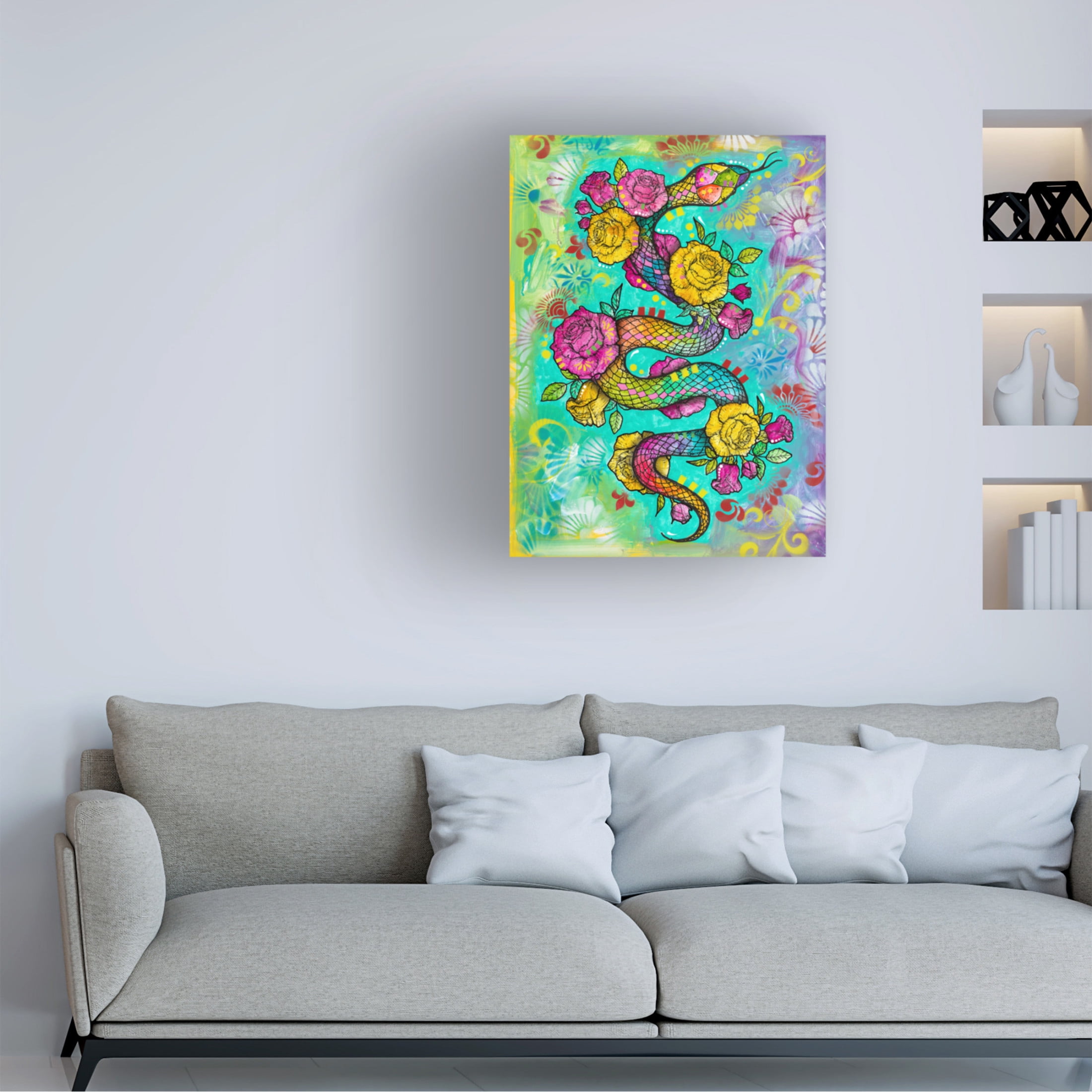 Canvas Wall Art - Dean Russo- Exclusive 'Sweet Slithers' Wall Art for Living Room, Bedroom, or Office Décor by Trademark Fine Art - 18 x 24 Inches