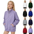 thumbnail image 5 of Girls Half Zip Pullover Sweatshirt Long Sleeve Workout Shirts Fall Clothes Boys Gilrs Mock Neck Athletic Tops Lightweight Fleece Quarter Zip Pullover Kids Teens Sportswear for Golf Yoga Tennis, 5 of 9