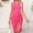 Hot Pink, variant on ZZwxWA Womens U Neck Sleeveless Ribbed Knitted Tank Dress Sexy Side Slit Drawstring Ruched Bodycon Maxi Dresses Evening Cocktail Party Formal Sundress Solid