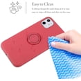 thumbnail image 6 of Case for iPhone 11, Slim Liquid Silicone Phone Case with 360 Rotatable Ring Holder Kickstand wtih Magnetic Car Mount Gel Rubber Shockproof TPU Bumper Case Cover for iPhone 11 6.1 - Rose Red, 6 of 16