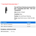 thumbnail image 2 of Fan and Power Steering Accessory Drive Belt - Compatible with 1980 - 1981 Ford Thunderbird, 2 of 2