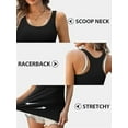 thumbnail image 5 of Charmo Womens 3-packs Cotton Tank Tops Fitting Racerback Undershirts Base Layer Camisole with Shelf Bra, 5 of 6