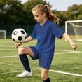 thumbnail image 3 of ATOGUTA Boys Soccer Jersey Set 2 Piece Short Sleeve Soccer Jersey Kids Shirt and Boys Soccer Shorts Youth Activewear Set Size 4T-14, Navy, 3 of 8