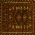 thumbnail image 1 of Ahgly Company Machine Washable Indoor Square Southwestern Yellow Country Area Rugs, 7' Square, 1 of 4