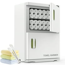 ADVWIN 46L Hot Towel Warmer Cabinet, Double Cabinet Large Capacity with Heating for Spa, Salon, Bathroom - Professional Use for Estheticians (Black)