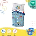 thumbnail image 4 of Sunny Side Up On The Go Juego De Edredón Para Niños Pequeños – Ropa De Cama Preescolar De 4 Piezas Incluye Sábanas De Edredón Y Funda De Almohada – Juego De Cama De Microfibra De Vehículos Súper Suave, 4 of 7