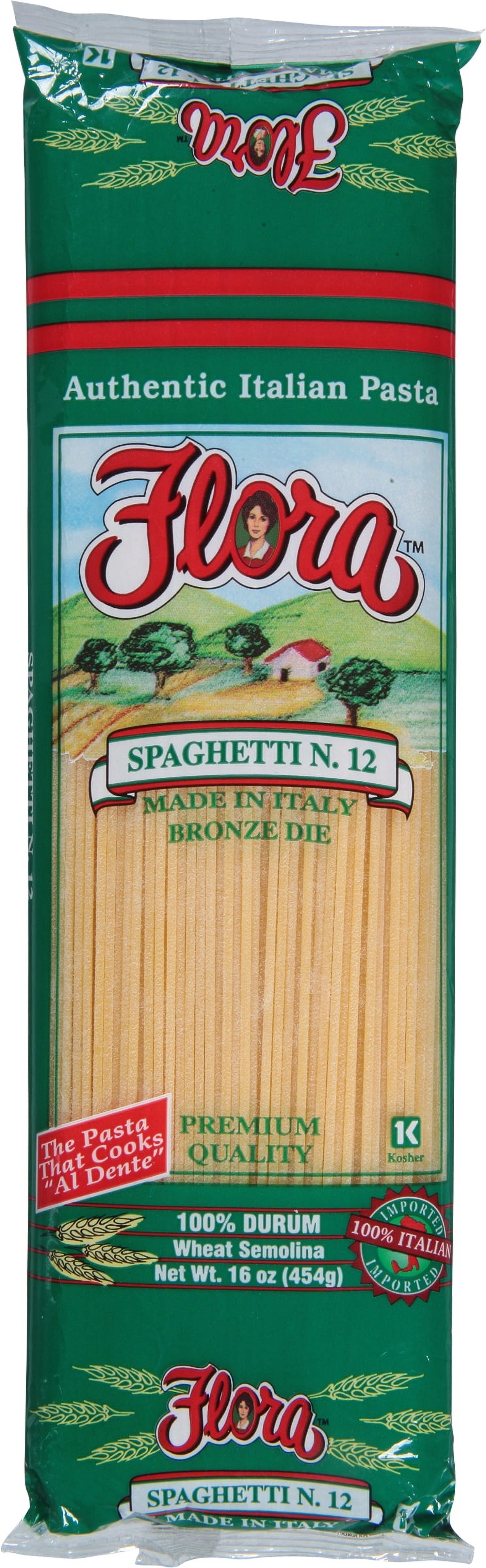 (4 pack) Flora Fine Foods Spaghetti N. 12, 16 oz