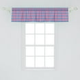 thumbnail image 2 of Ambesonne Quatrefoil Window Valance, Eastern Traditional Grid Design with Bicolour Style Argyle Inspiration, Curtain Valance for Kitchen Bedroom Decor with Rod Pocket, 54" X 12", Pink and Azure Blue, 2 of 2