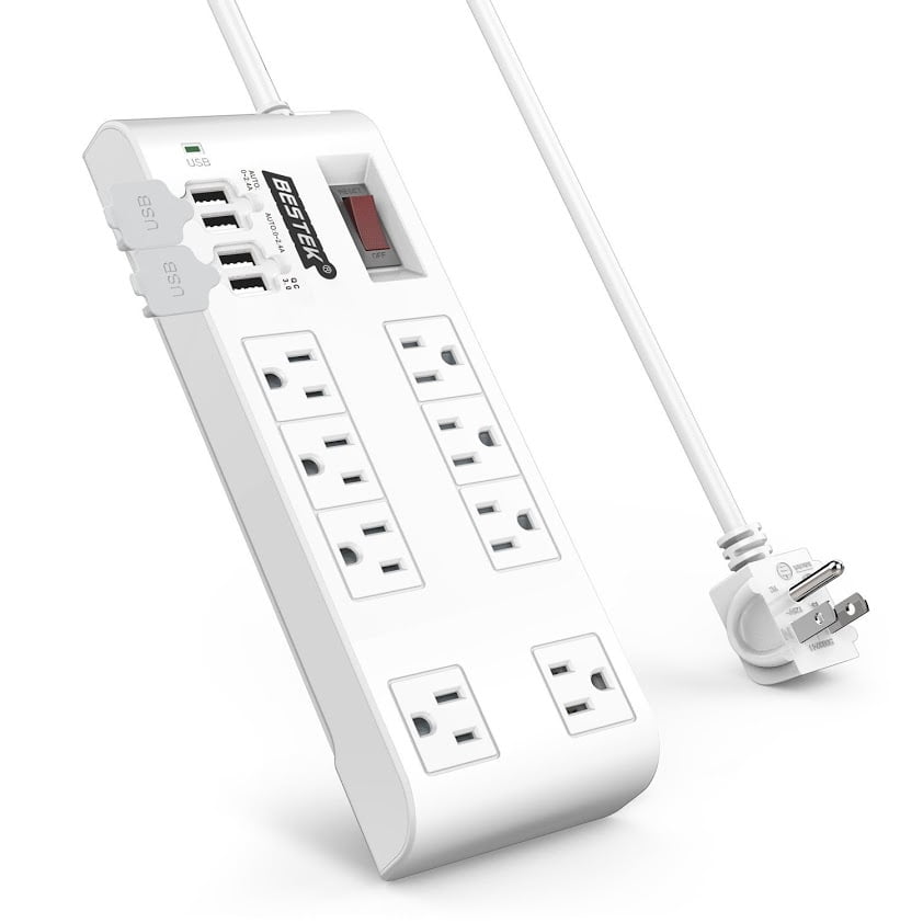 BESTEK 8Outlet Surge Protector Power Strip with 4 USB Charging Ports