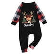 thumbnail image 3 of Odeerbi Christmas Pajamas for Family Holiday Plaid Long Sleeve Family Christmas Pajamas Matching Sets Infant Print Parent-child Suit Two-Piece Sleepwear Xmas Family Matching PJs Set Black, 3 of 5
